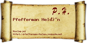 Pfefferman Helén névjegykártya
